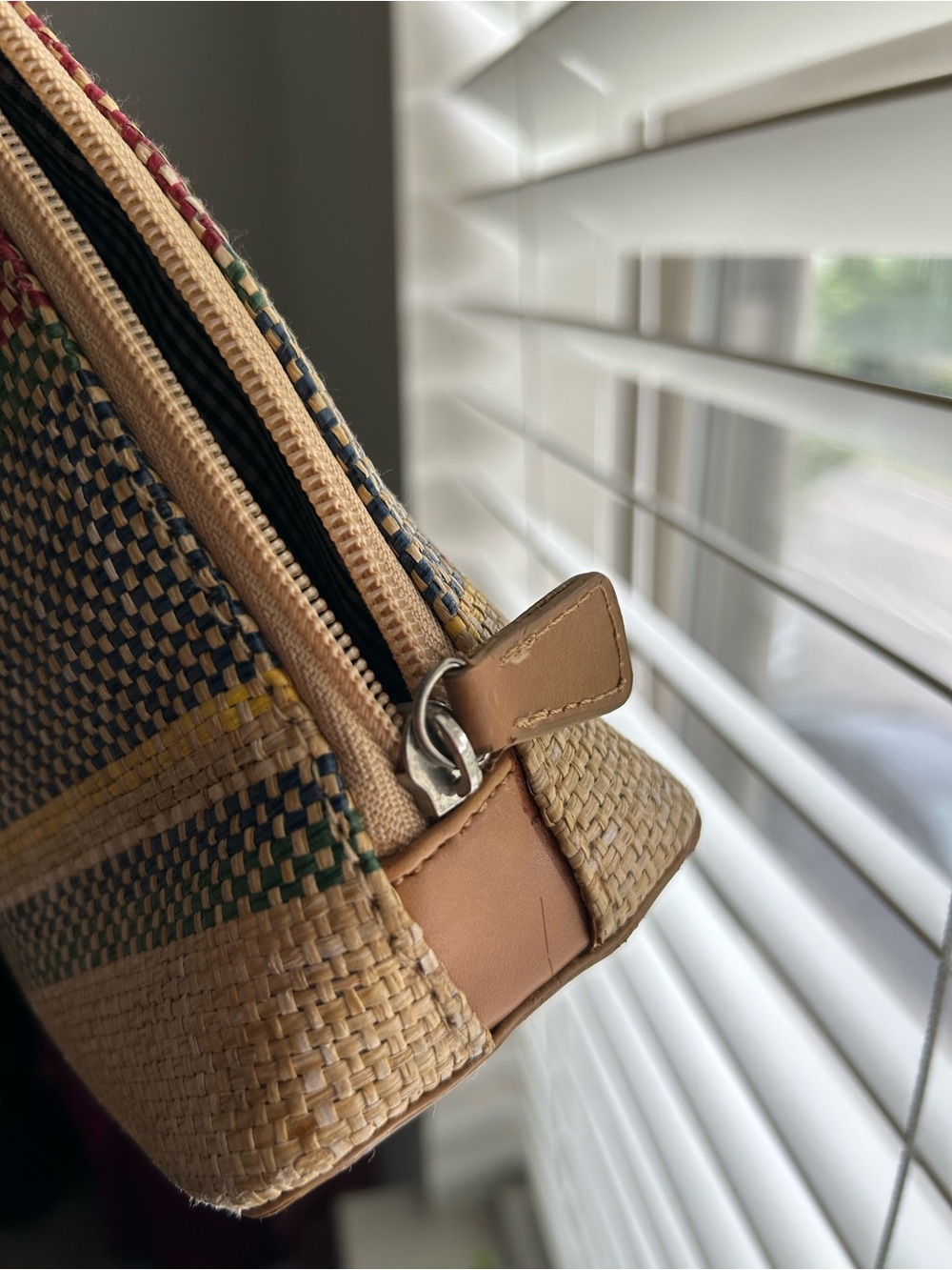 kate spade Multicolor Striped Straw Tote with Tan Handles - Picture 10 of 11